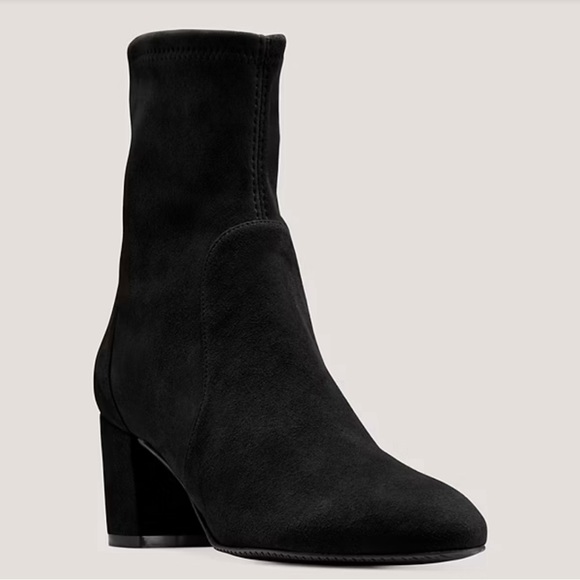 New. Stuart Weitzman Yuliana 60 Stretch Suede Ankle Boots in Black Size 8.5 - Picture 3 of 9